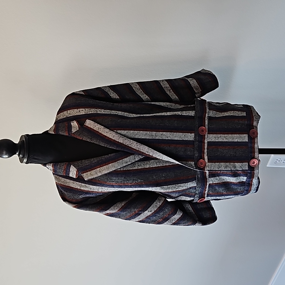 Vintage | 80s Stripped Pocket Blazer | Womens Medium
